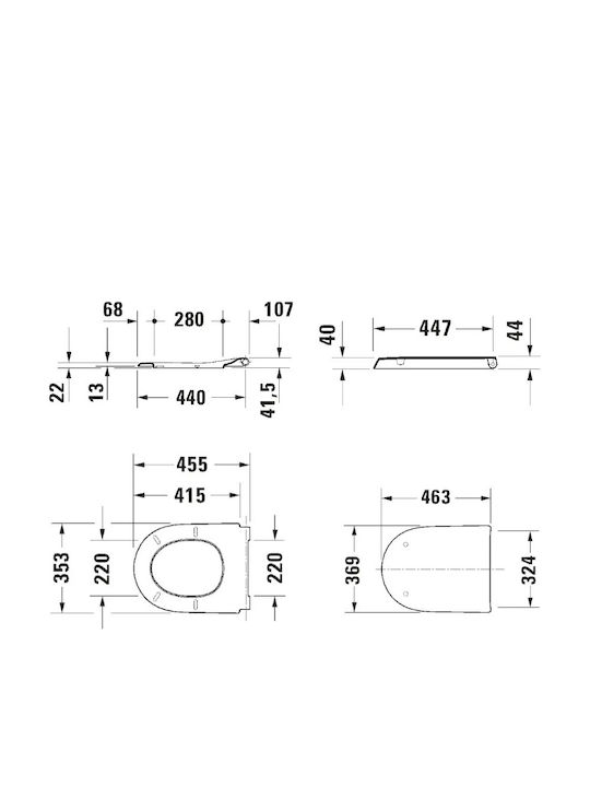 Duravit Qatego Toilettenbrille Soft-Close Kunststoff Weiß