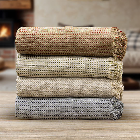 Lino Home Velora Ριχτάρι Πολυθρόνας Chenille 180x180εκ. Γκρι