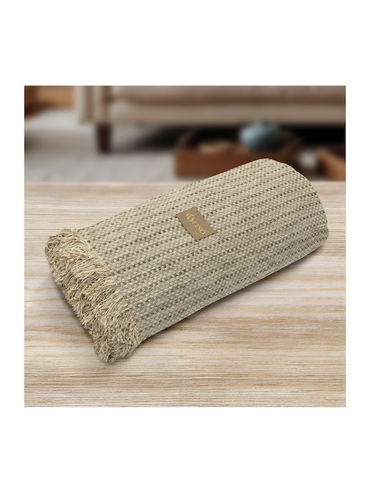 Lino Home Velora Ριχτάρι Πολυθρόνας Chenille 180x180εκ. Εκρού
