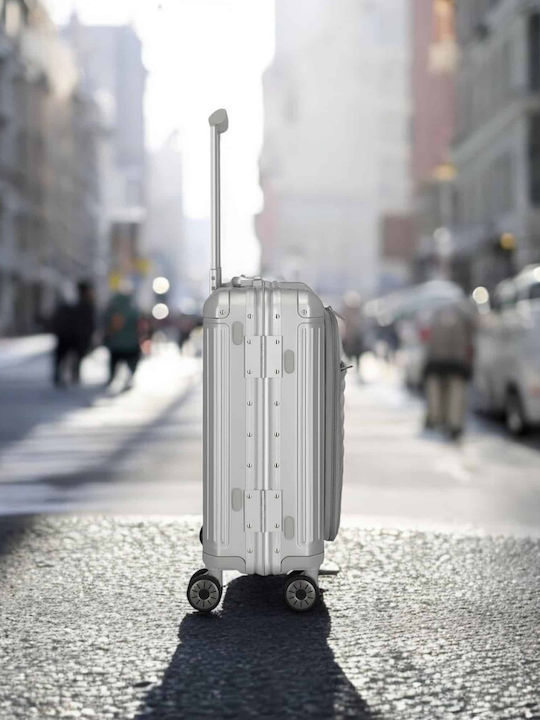 Travelite Cabin Hard Silver Suitcase With 4 Wheels Height 55cm