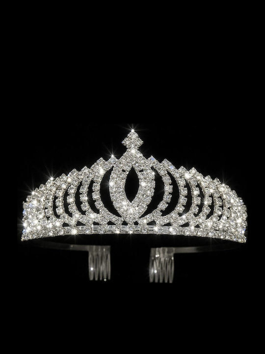 Silver-Plated Children's-Teen's Tiara Starry Crystals
