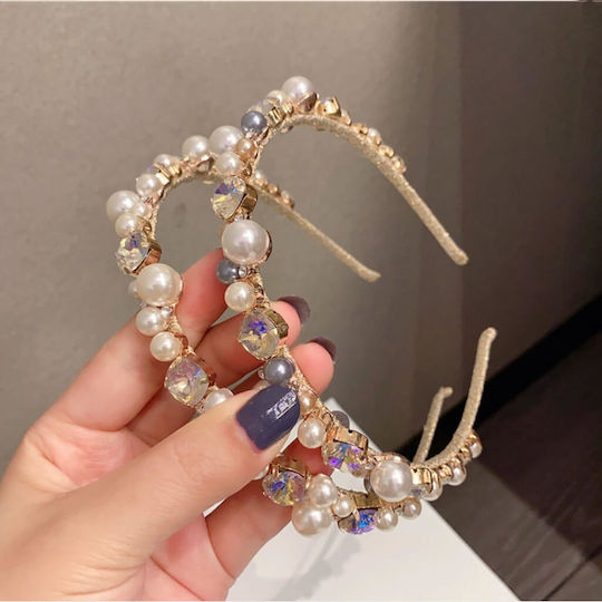 Bridal Hairband Gold Crystals Pearls Sharpay
