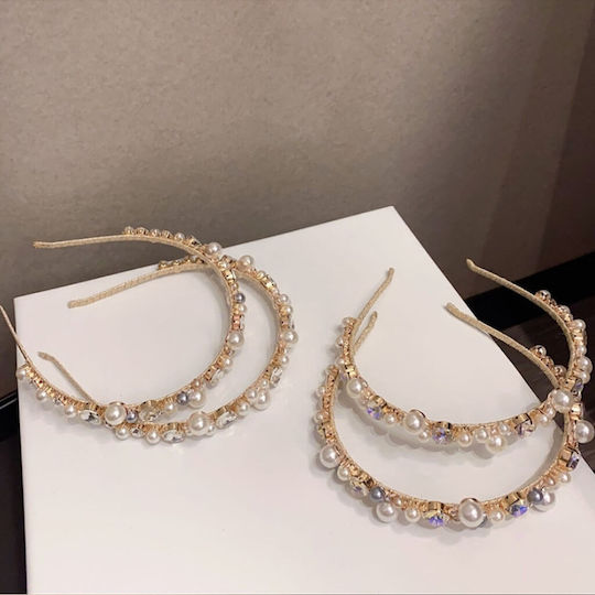 Bridal Hairband Gold Crystals Pearls Sharpay