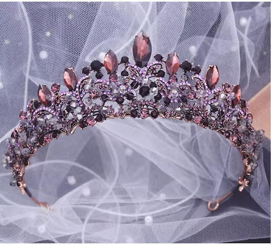 Schöne Brauttiara Kirschenrot Stil Barock Vintage Zephyra