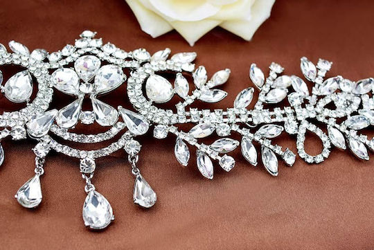 Bridal Accessories Headpiece Forehead Crystals Silver Gold or Rose Gold Bride Wedding Myrto