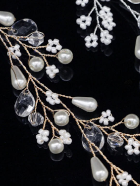 Bridal Hair Decoration Vine Gold Pearls Crystals Bonita
