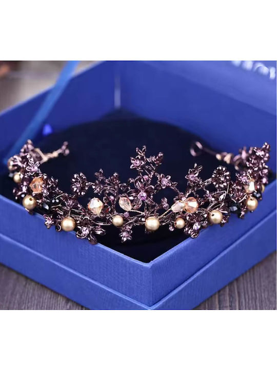 Tiara de Mireasă Stil Baroc Vintage Maro Fendi