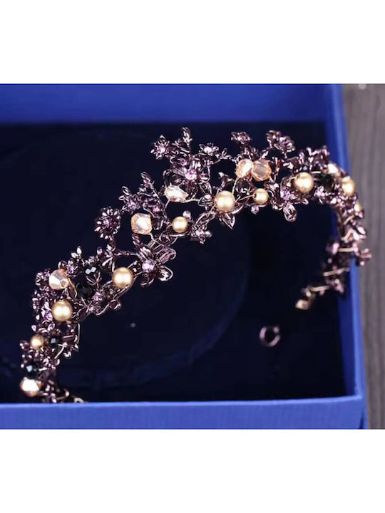 Tiara de Mireasă Stil Baroc Vintage Maro Fendi