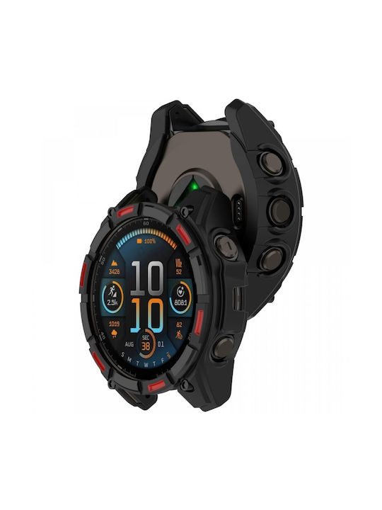 Silikonhülle Black/Red für Garmin Fenix 8 (47 mm)