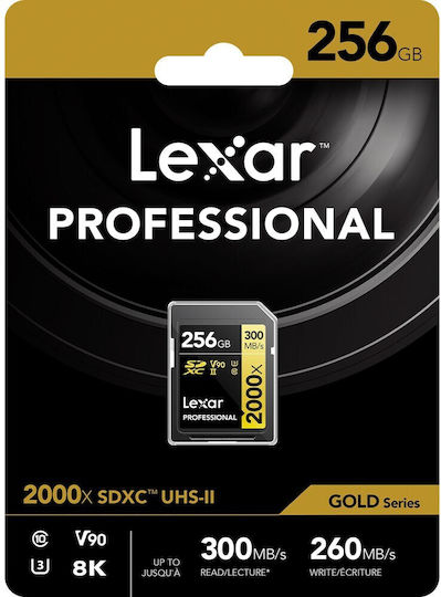 Lexar Professional 2000X SDXC 256GB U3 V90 UHS-II 300MB/s