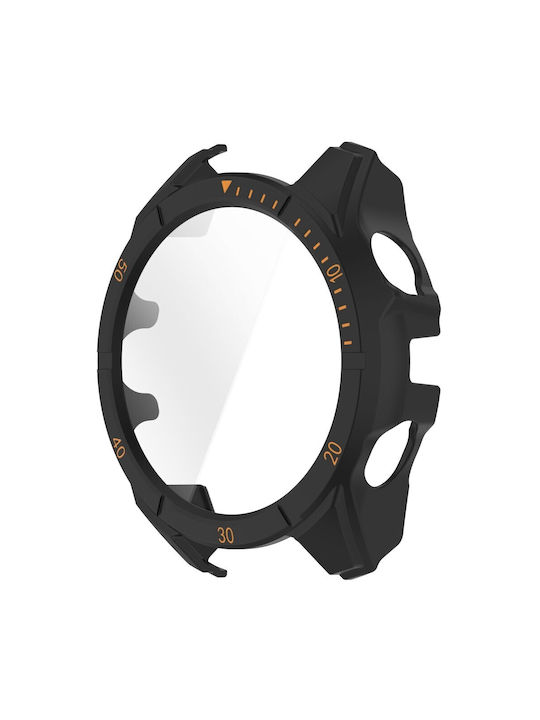 Пластмасов Калъф със Стъкло Black/Orange за Garmin Fenix 8 Solar (51mm)