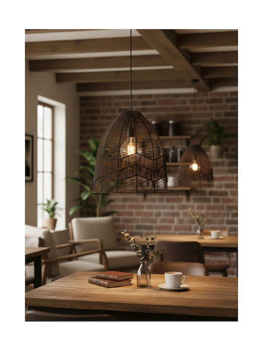 GloboStar Aloha Hängelampe Braun mit Seil für Fassung E27 45x43x46cm.