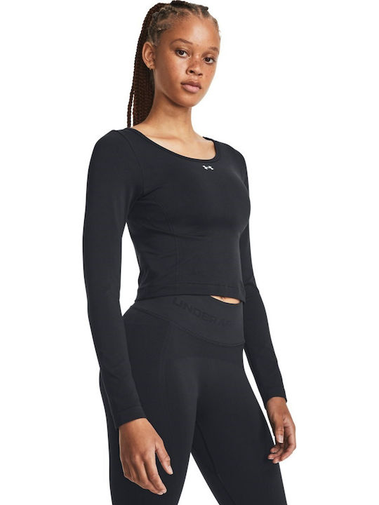 Under Armour Seamless Γυναικεία Ισοθερμική Μακρυμάνικη Μπλούζα Μαύρη