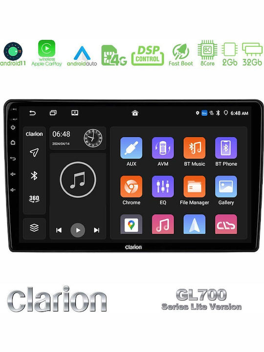 Clarion Автомобилна Аудио Система (Блутут/USB/WiFi/GPS/Apple-Carplay/Android-Auto) с Тъчскрийн 10"
