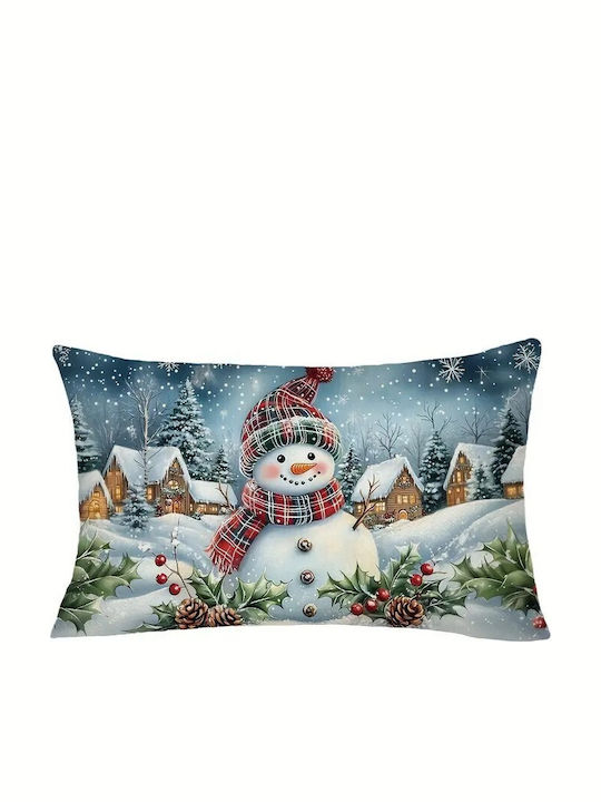 By Queen Limited Festive Edition Pillow Case Snowman Village 50x30cm