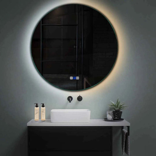 Reyze Ambient Στρογγυλός Καθρέπτης Μπάνιου Led Αφής 50x50cm