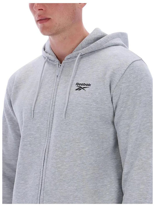 Identity Small Logo Sweatshirt für Herren mit Kapuze Hellgrau Meliert