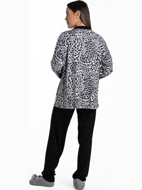 Animal De iarnă Set Pijamale pentru Femei Black