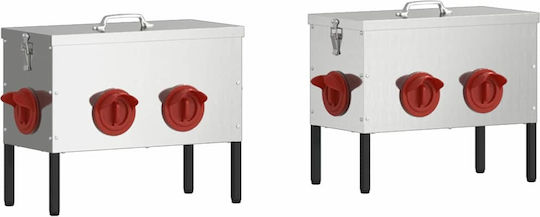 vidaXL Μεταλλική Ταΐστρα με Χωρητικότητα 15kg 41.5x20.5x33εκ.
