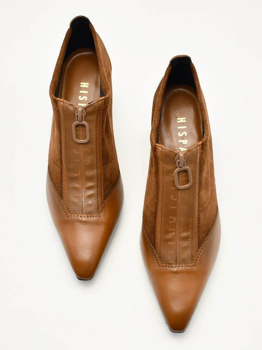 Leather Women's Ankle Boots Brown