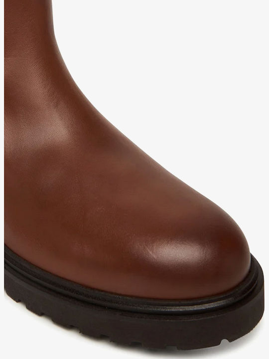 Leather Women's Chelsea Boots Tabac Brown