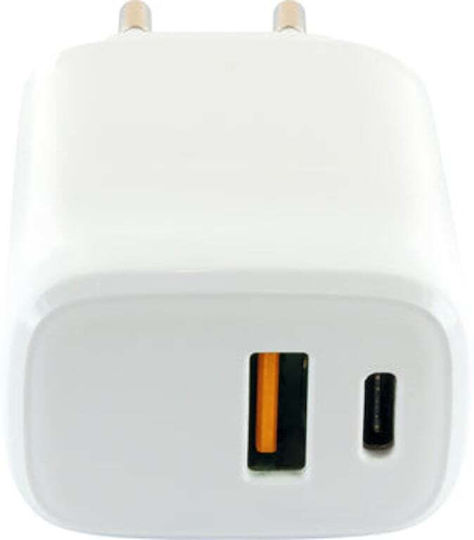 Schwaiger Ladegerät ohne Kabel mit USB-A Anschluss und USB-C Anschluss Weißs (LAD260512)