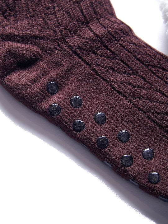 Women's Fleece Fur Socks Brown