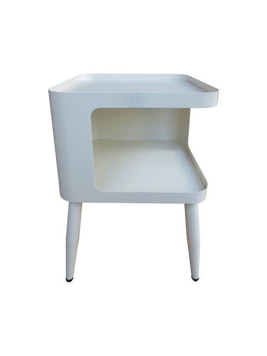 Square Side Coffee Table Cubino Metal Cream W35xL35xH50cm