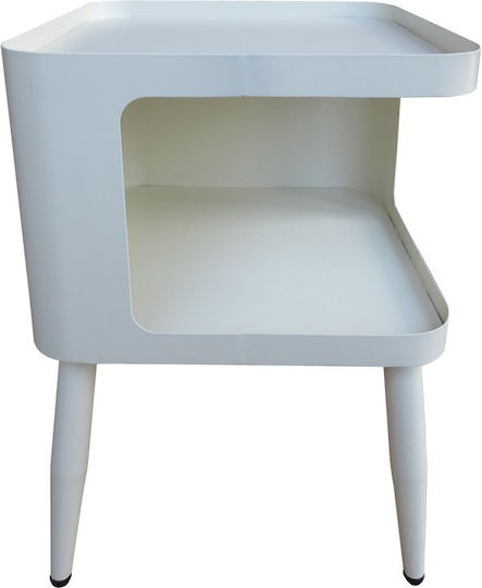 Square Side Coffee Table Cubino Metal Cream W35xL35xH50cm