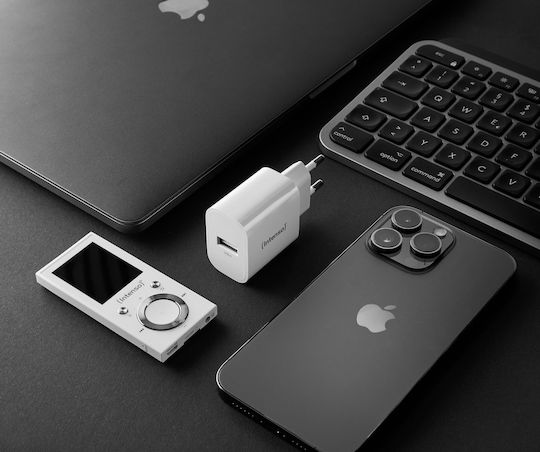 Intenso Φορτιστής Χωρίς Καλώδιο με Θύρα USB-A 5W Λευκός (W5A)