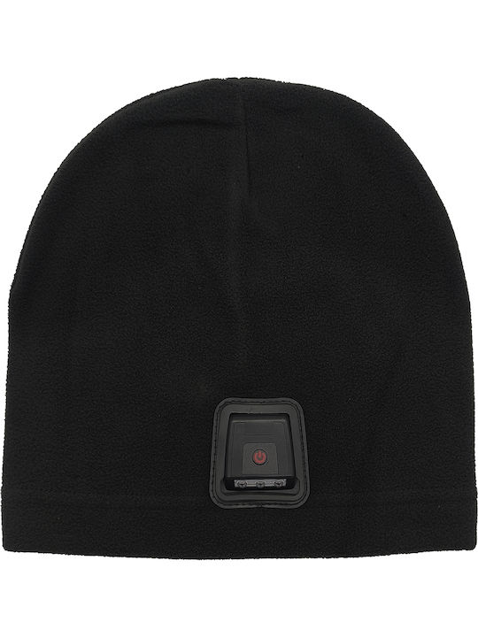 Beanie Unisex Fleece Σκούφος Πλεκτός σε Μαύρο χρώμα