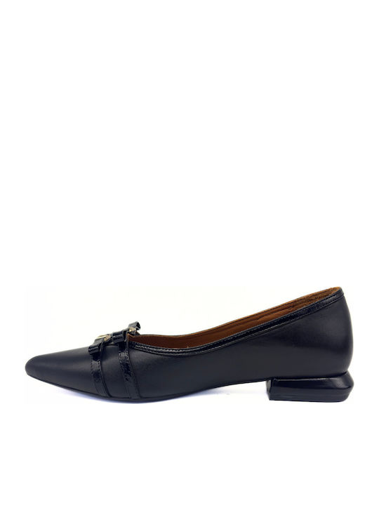 Leather Women's Loafers in Black Color