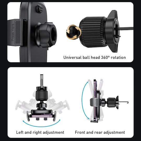 Yesido Car Mobile Mount 4.7" - 7.2" with Adjustable Hooks Black