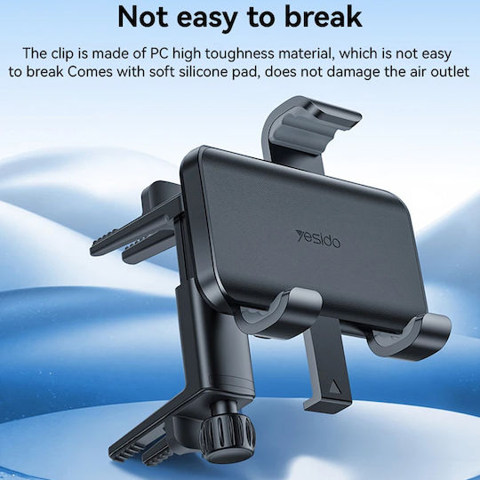 Yesido Car Mobile Mount with Adjustable Hooks Black