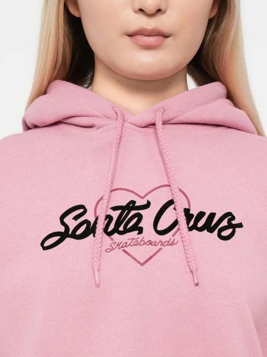 Cropped Women's Sweatshirt Hooded Pink