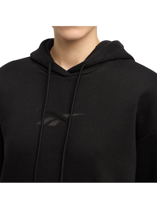 Logo Γυναικείο Φούτερ με Κουκούλα Black
