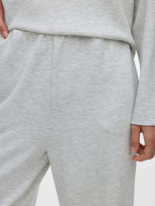 Damen Stoff Hose in Weitem Schnitt Gray
