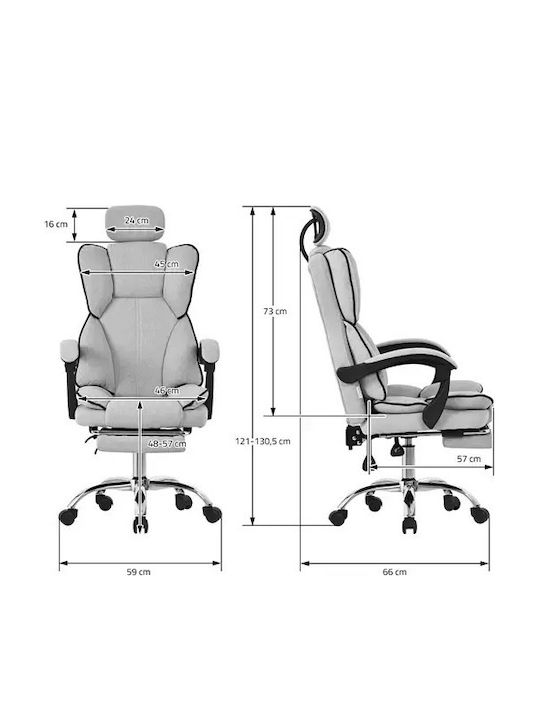 Καρέκλα Γραφείου με Ανάκλιση Γκρι ML-Design Καρέκλα Γραφείου με Ανάκλιση Γκρι ML-Design