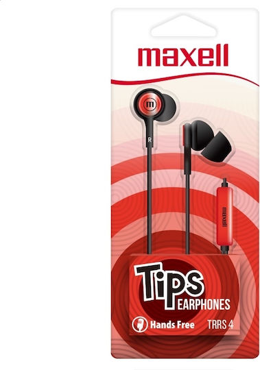 Maxell 304012.00.CN In-ear Handsfree Ακουστικά με Βύσμα 3.5mm Κόκκινο