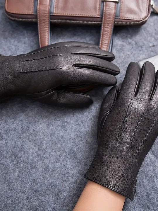 Schwarz Leder Handschuhe