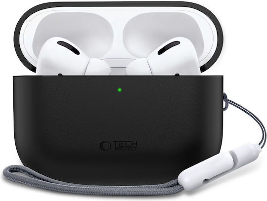 Tech-Protect Silicone Hülle Silikon in Schwarz Farbe für Apple AirPods Pro 3