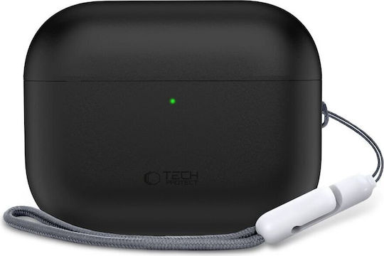 Tech-Protect Silicone Hülle Silikon in Schwarz Farbe für Apple AirPods Pro 3