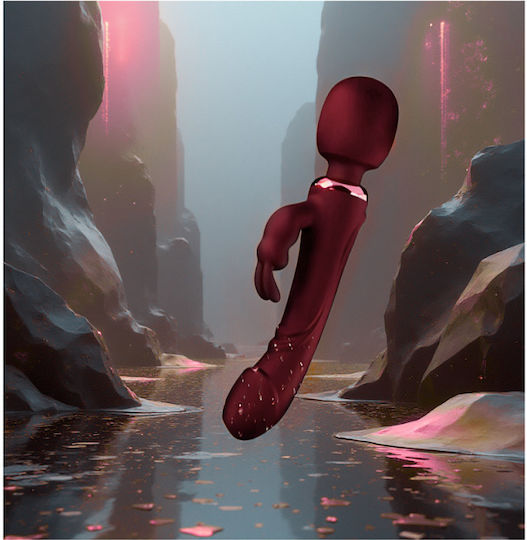 Smd Limitless Wand Vibrator 3-in-1 Rabbit Wireless Clitoral Vibrator & Realistic Dildo Red