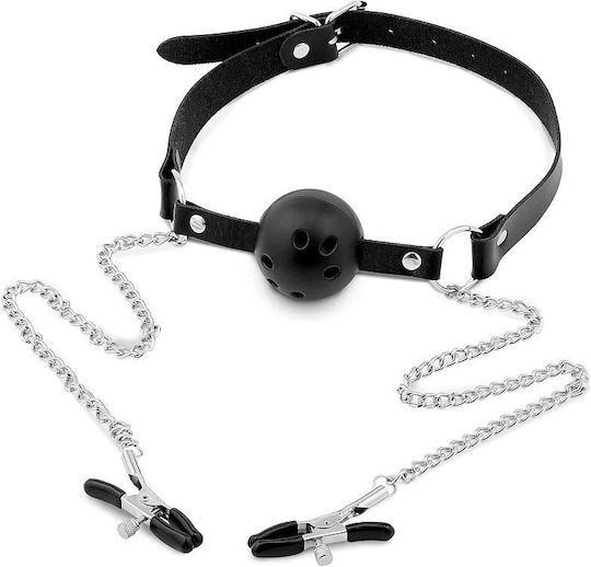 Smd Moanifesto Mouth Gag Nipple Clamps Bdsm Set Leather Phimotra Nipple Clamps