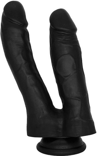 OrgasmOS Διπλό Dildo με Βεντούζα Μαύρο SMD-431OOS-1716BK