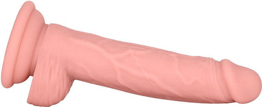 Smd Realistic Liquid Silicone Dildo 17cm Realistic Penis Replica Scrotum Suction Cup Flesh