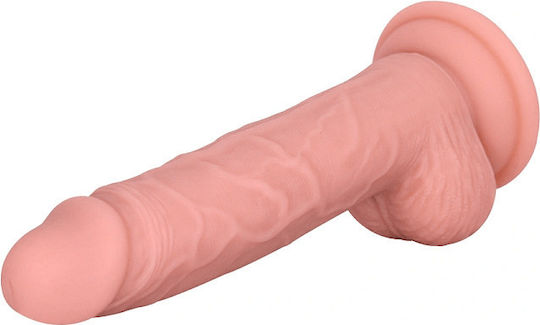 Smd Realistic Liquid Silicone Dildo 17cm Realistic Penis Replica Scrotum Suction Cup Flesh