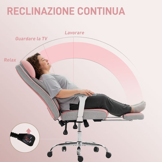 HomCom Office Chair with Adjustable Arms Pink
