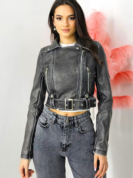 Jacke aus Kunstleder Gray