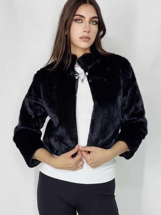 Frauen Pelz Black